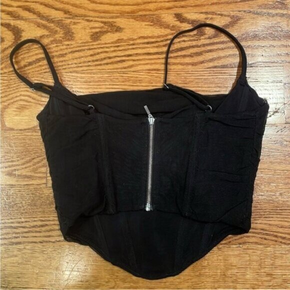 White Fox Boutique Corset Top Cropped Bustier Draped Black Whimsygoth Size XS - Picture 11 of 16